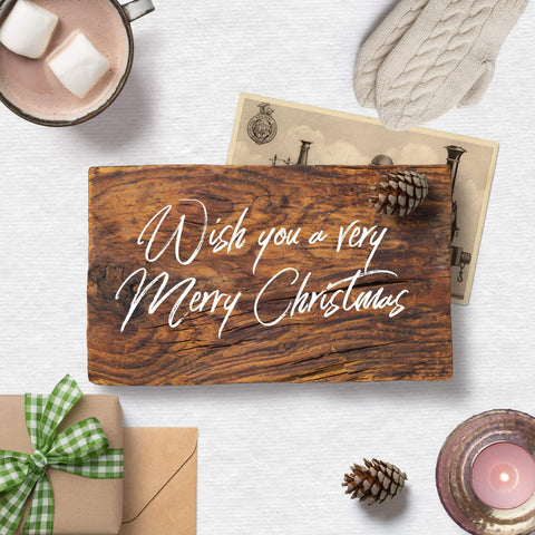 Wooden Christmas Card