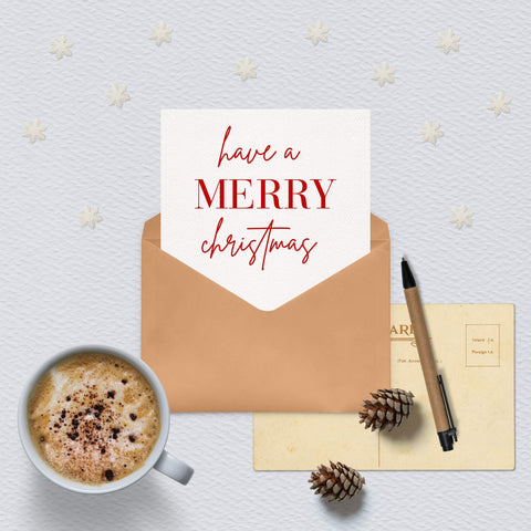 White Letter Christmas Card