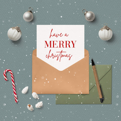 Blue Letter Christmas Card