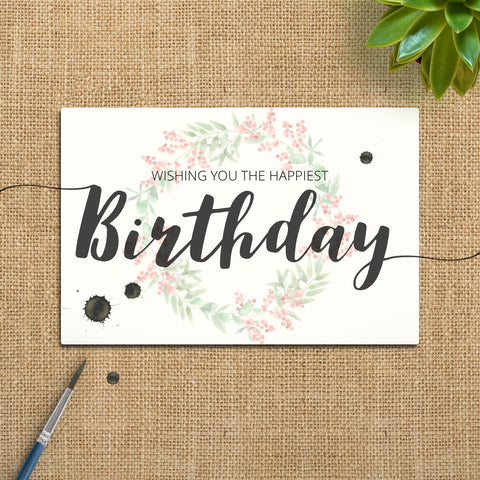 Floral Print Birthday Card