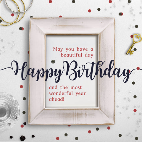 White Luxury Birthday Card